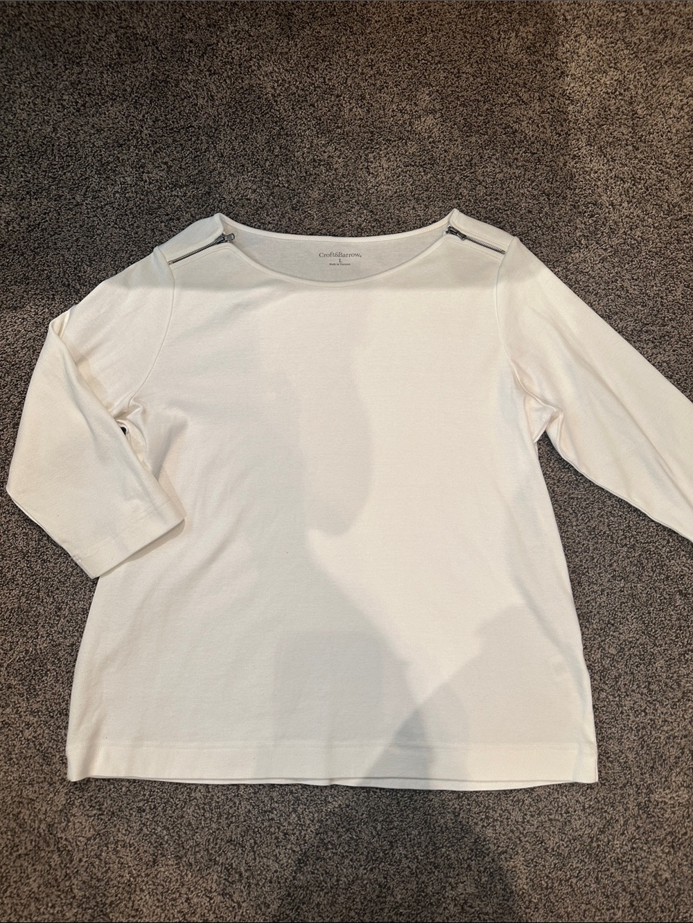 NWOT Croft and Borrow Cotton shirt with Zip Shoulders Size L